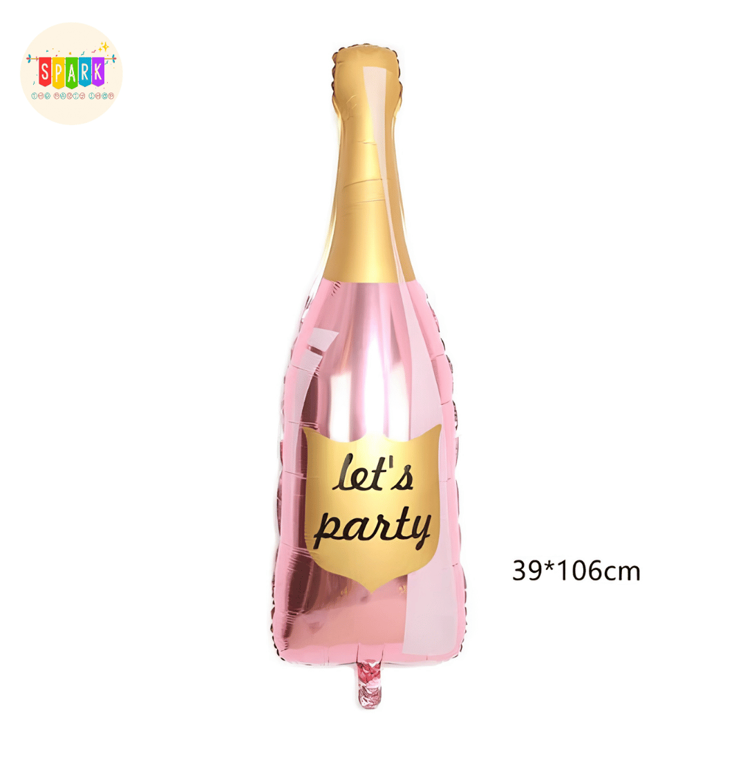 Pink Champagne Bottle Foil Balloon