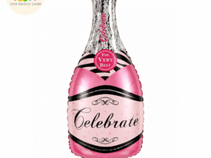Pink Celebrate Champagne Bottle Foil Balloon