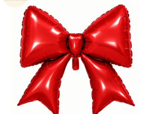 Red Metallic Bow Foil Balloon