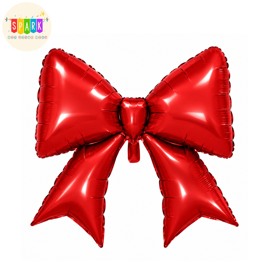Red Metallic Bow Foil Balloon
