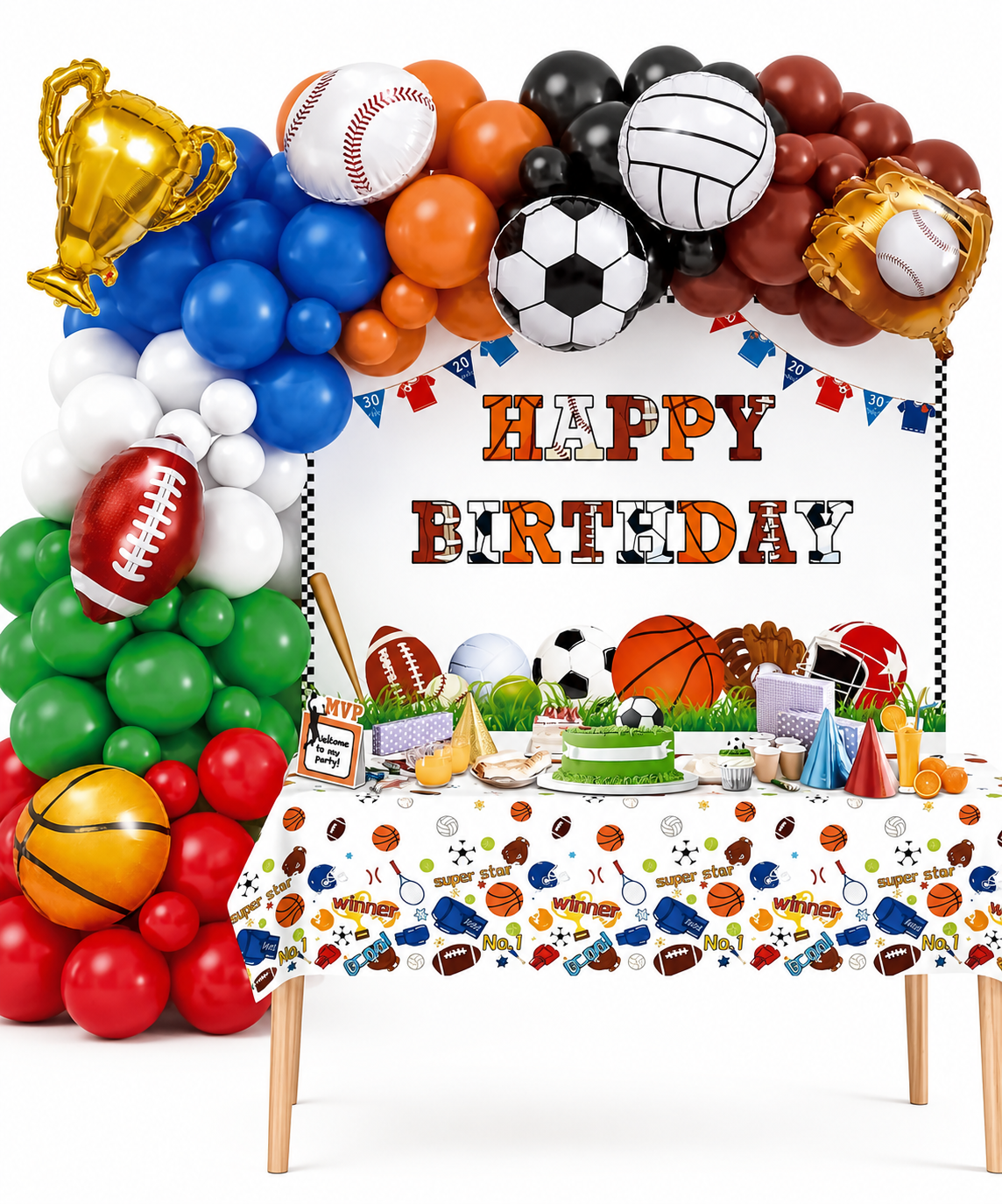 Sports Birthday Balloon Decoration Set