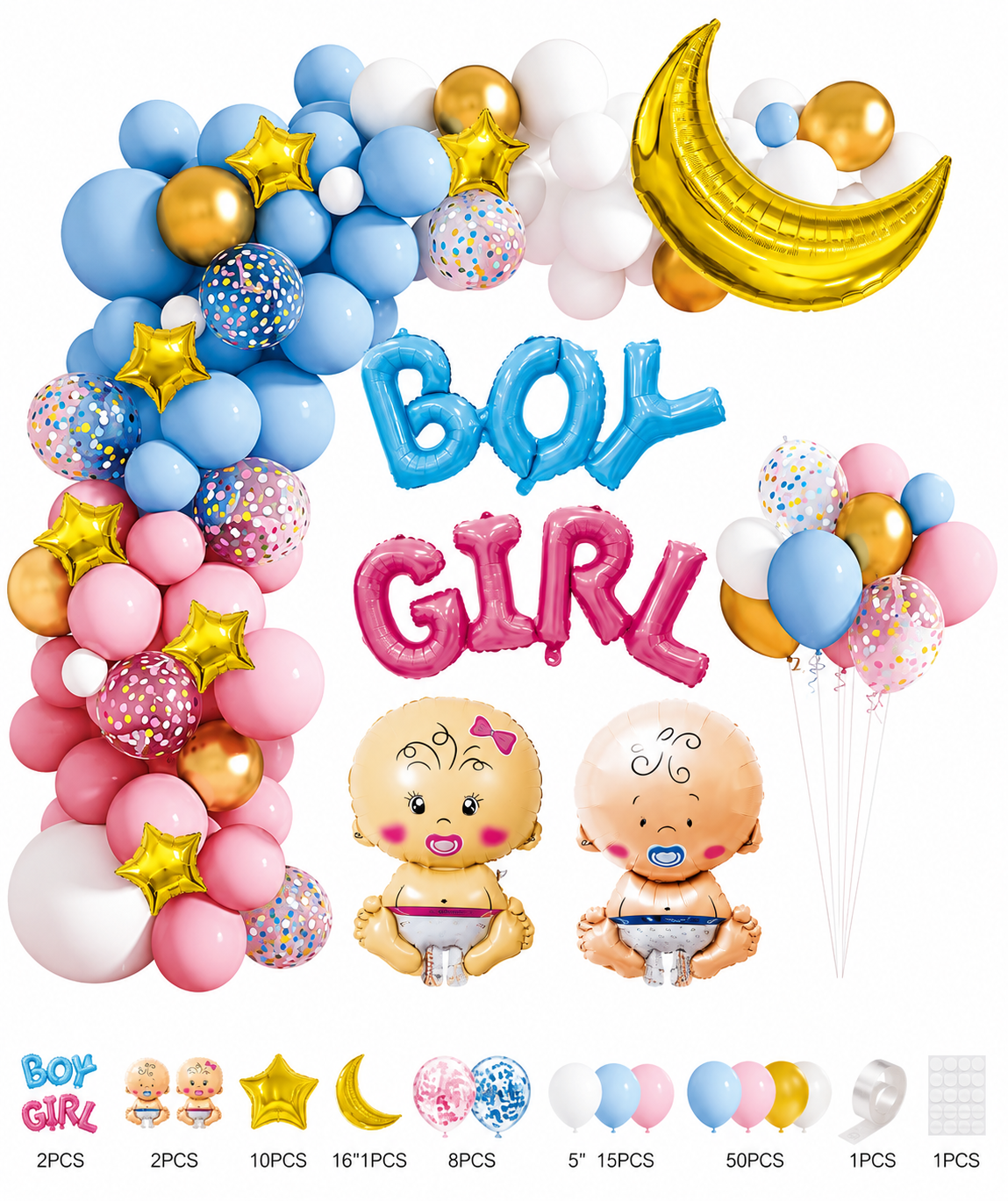 Boy or Girl Gender Reveal Decoration Set 