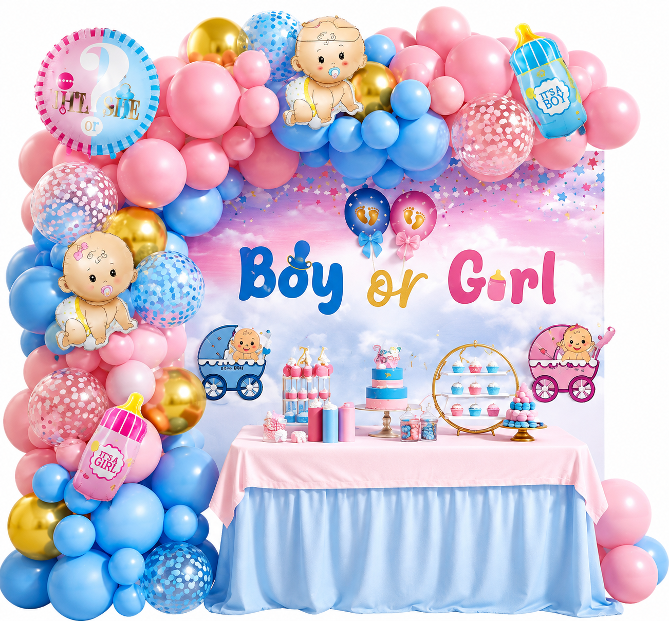 Boy or Girl Gender Reveal Decoration Theme Set