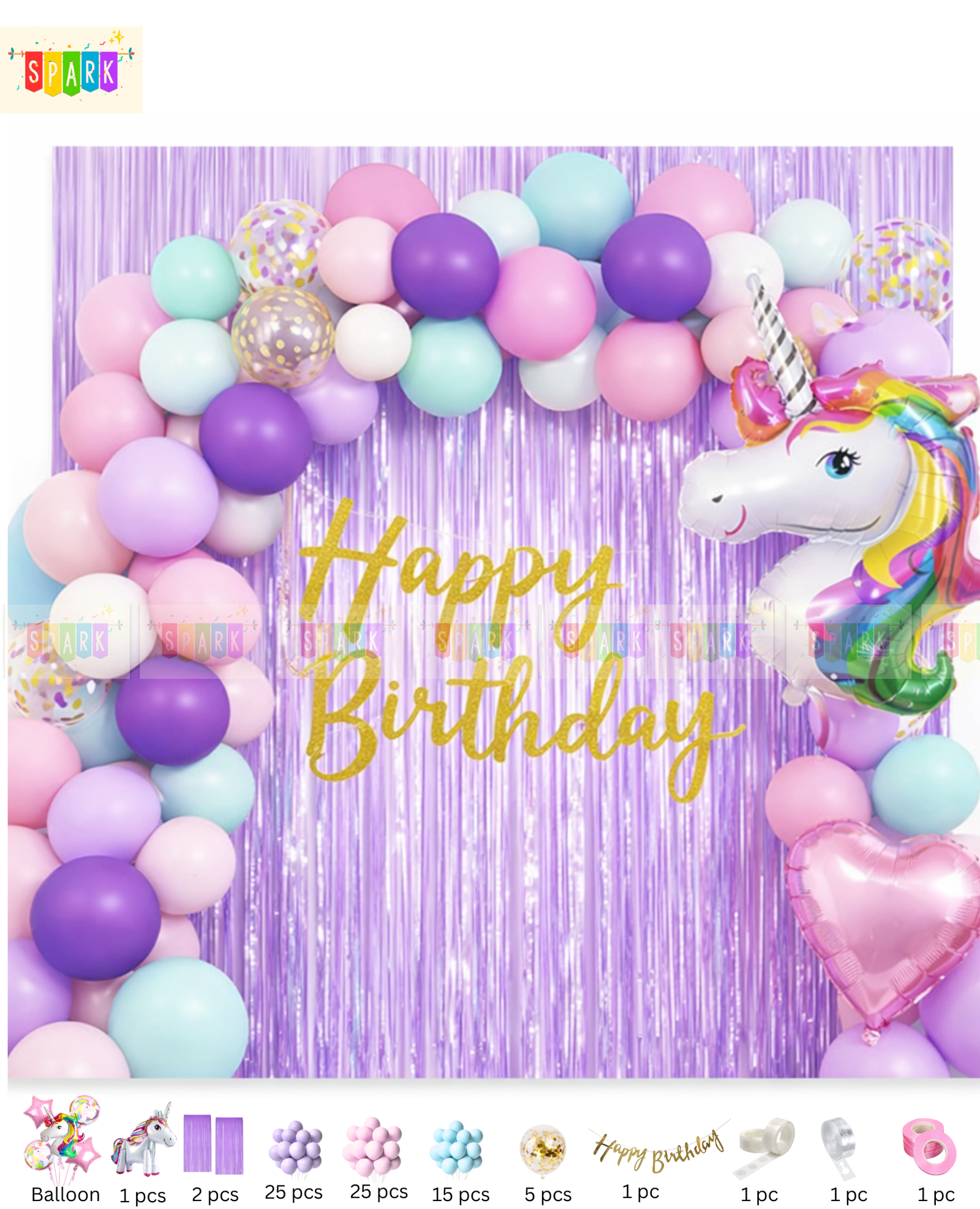 Unicorn Birthday Decoration Theme Set