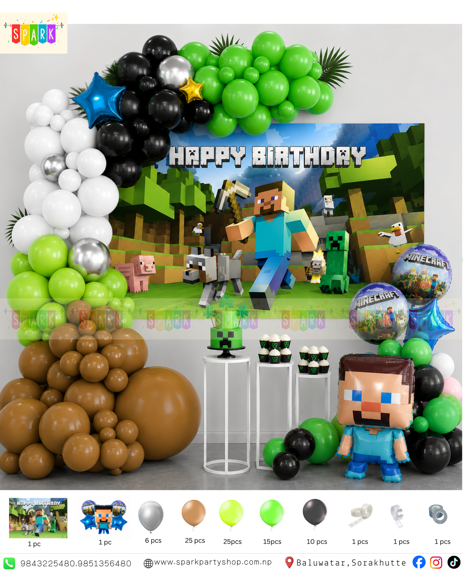 Minecraft Birthday Decoration Theme Set