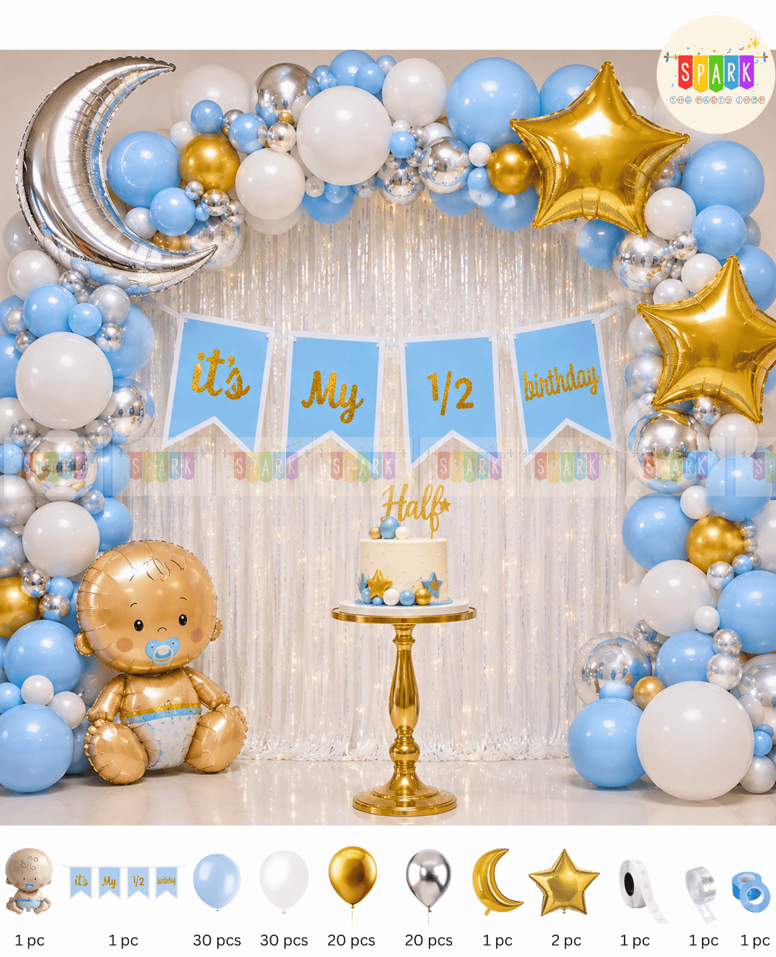 1/2 Birthday Balloon Decoration Set