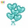 Bow Foil Balloon (35) Aqua Heart Foil Balloon Bouquet Set