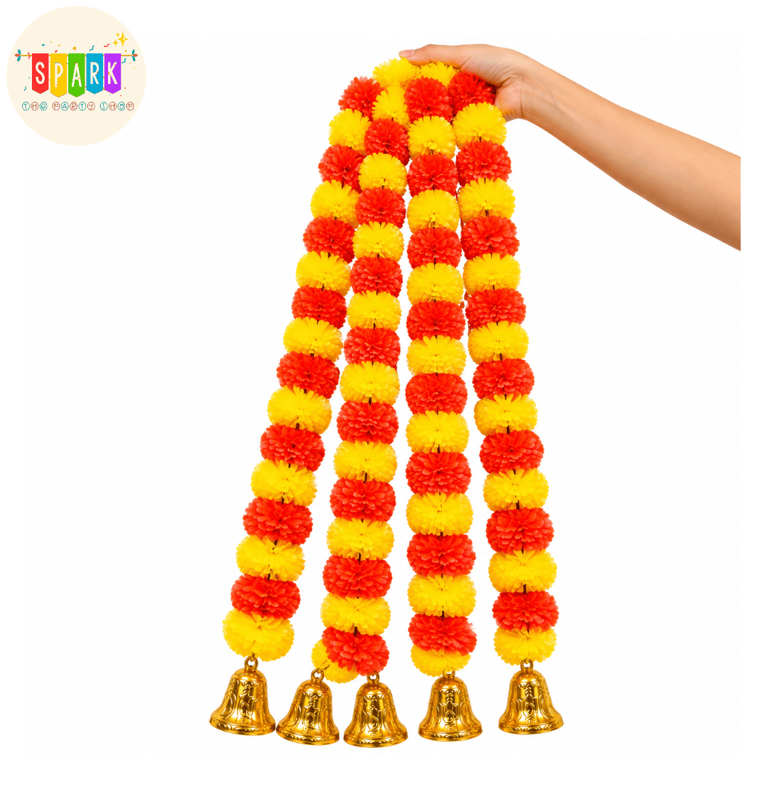 Bow Foil Balloon (63) Marigold Flower Garland