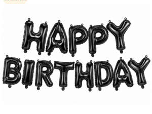 Black “HAPPY BIRTHDAY” Foil Balloon Set