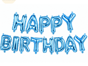Blue “HAPPY BIRTHDAY” Foil Balloon Set